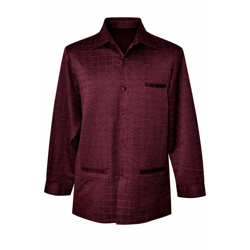 Vintage 1980's Mens J VITAL Long Sleeve Shirt Size L 36 Polyester Burgundy Purpl